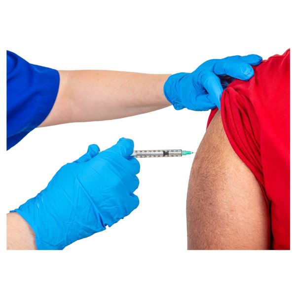 injecting needle in arm