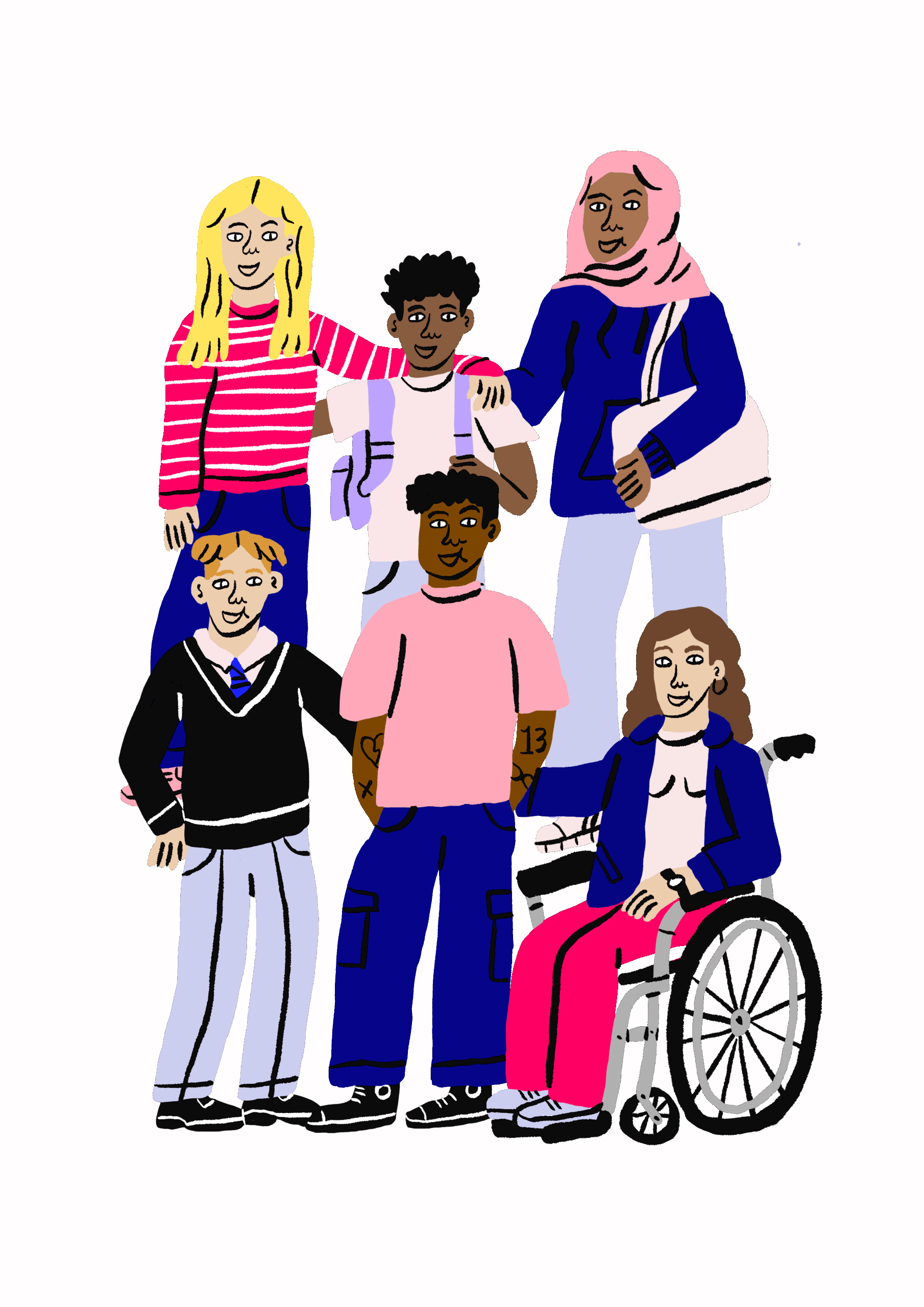 Illustration of 6 children.