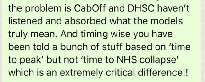 Message from Mr Cummings to Mr Johnson on 14 March 2020