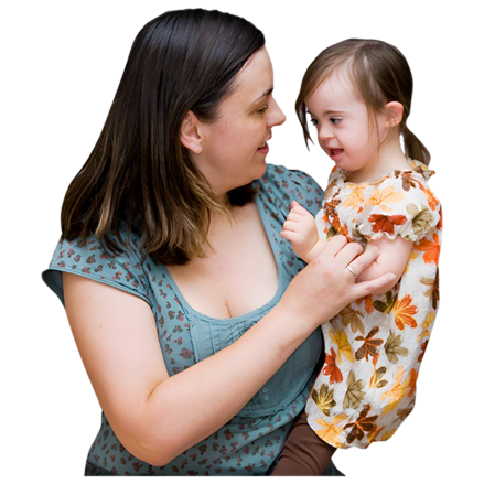 single parent holding a child